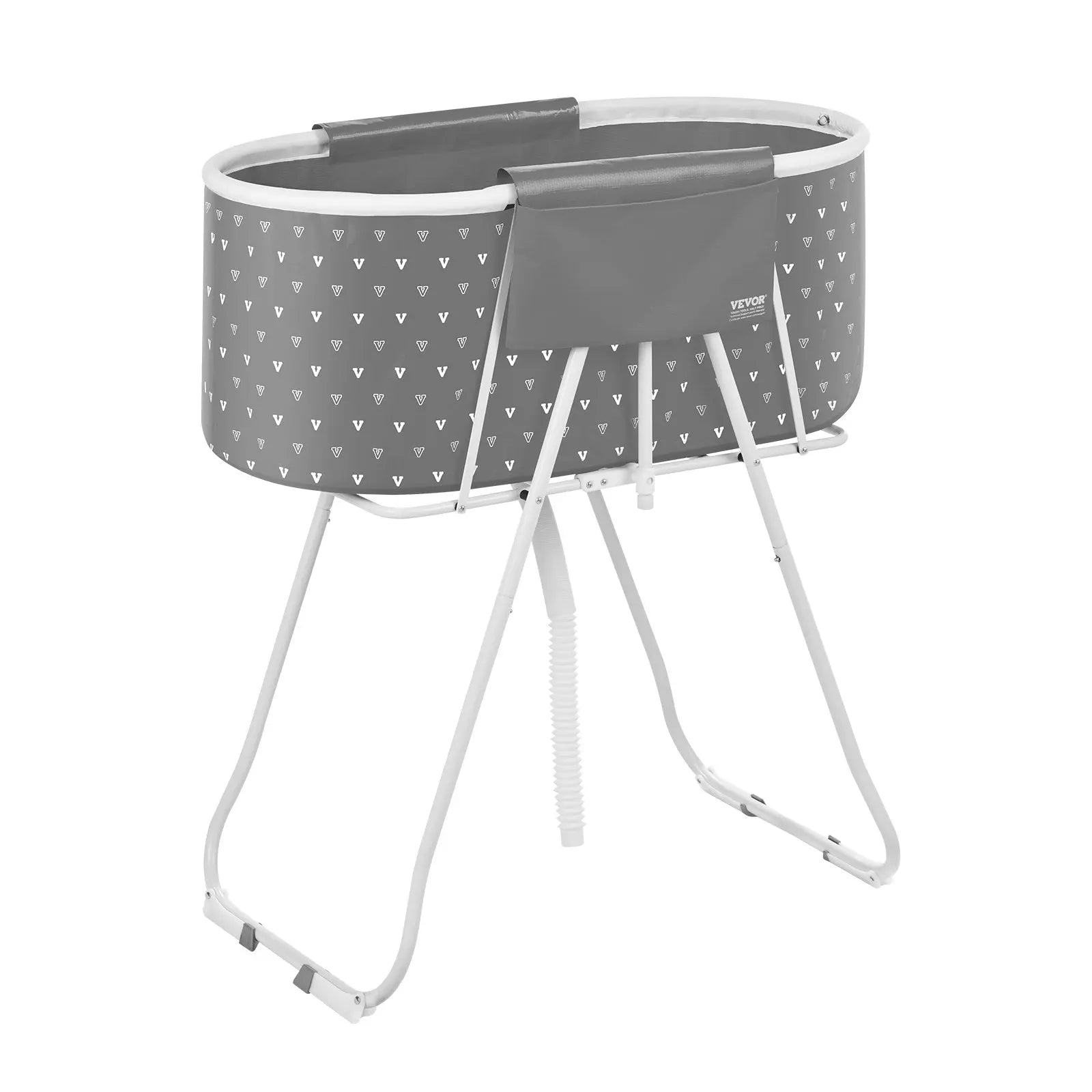 Foldable Dog Bathtub Elevated Grey Shower Station For Small & Medium Dogs & Cats Smart Desion