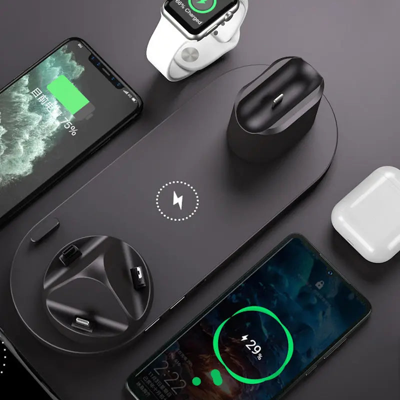 Wireless Charger For IPhone Fast Charger For Phone Fast Charging Pad For Phone Watch 6 In 1 Charging Dock Station Smart Desion