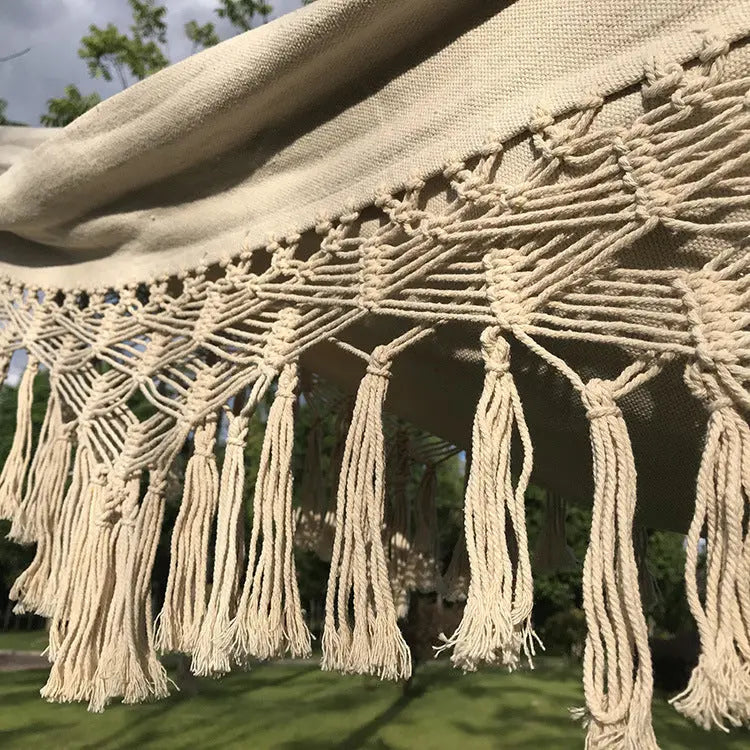 Hammock Outdoor Nordic Bohemian Tassel Double Hammock Outdoor Indoor Smart Desion