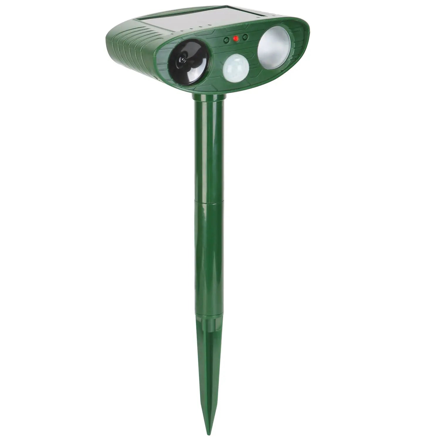 1Pc Solar Ultrasonic Animal Repeller PIR Sensor Animal Repellent Chaser With Flashing Light IPX4 Waterproof For Chasing Deer Raccoon Squirrel Rat Skunk Rabbit Mole Dog Cat Snake Smart Desion