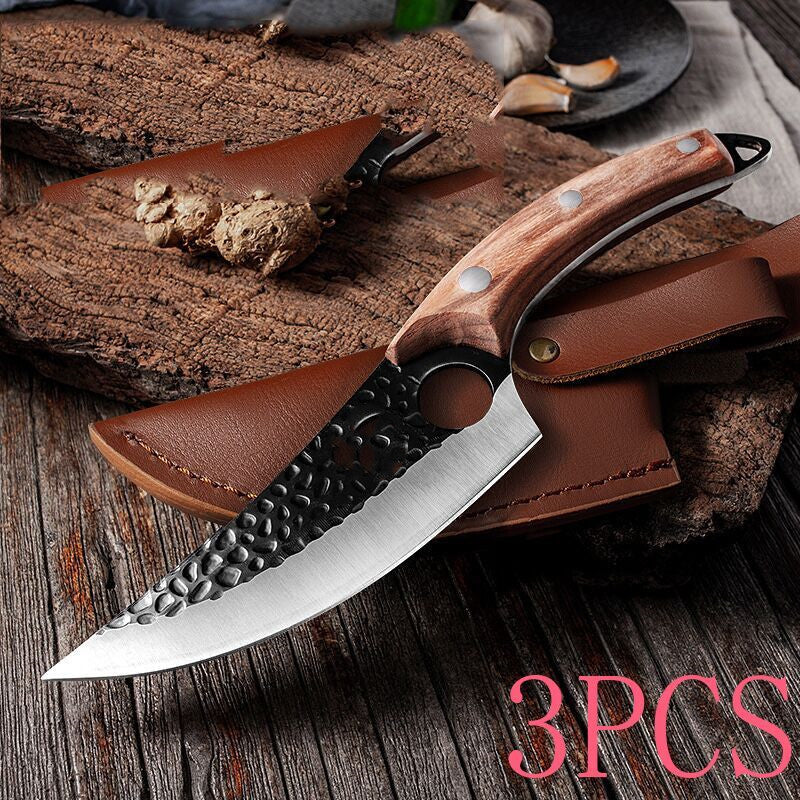 Professional Boning & Butcher Knife Set – 5CrMoV15 High Carbon Steel, Scimitar