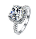 Women's square round diamond ring Creative micro-set zircon simple ring Smart Desion