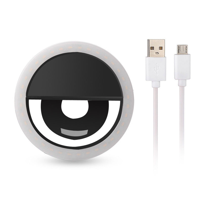 RK-12 Clip-On LED Selfie Fill Light – USB Rechargeable, 4 Brightness Levels, Universal Clip