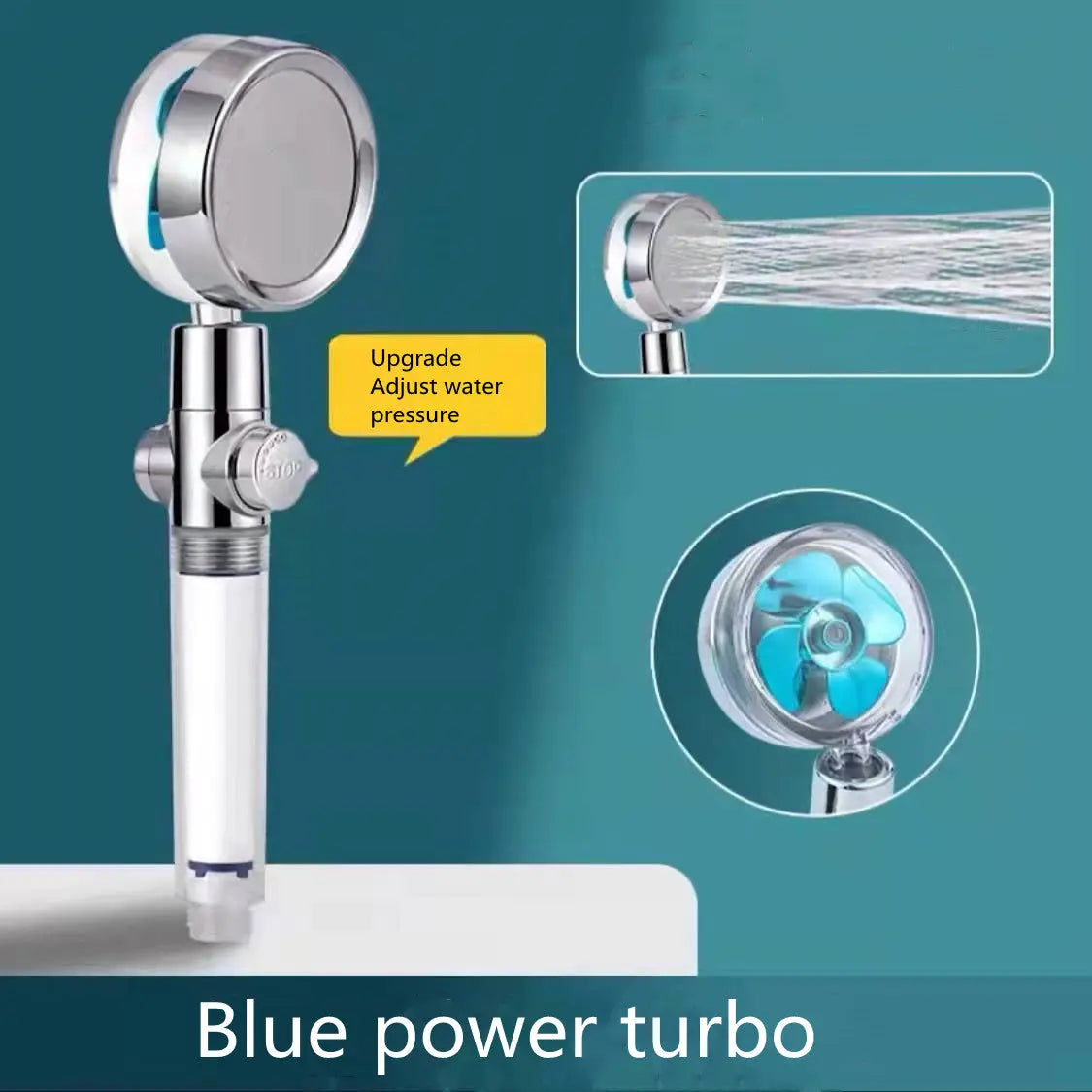 Shower Head Water Saving Flow 360 Degrees Rotating With Small Fan ABS Rain High Pressure Spray Nozzle Bathroom Accessories Smart Desion