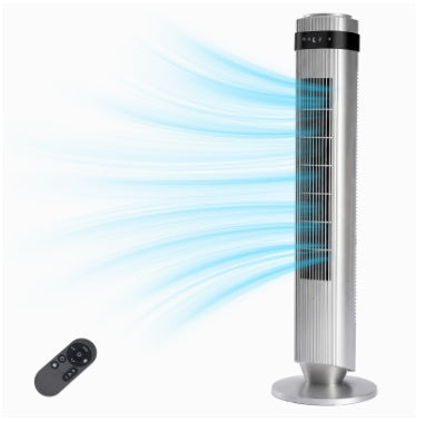 Bladeless Tower Fan – 28dB Ultra-Quiet, 5 Speeds, Remote Control, 12Hr Timer