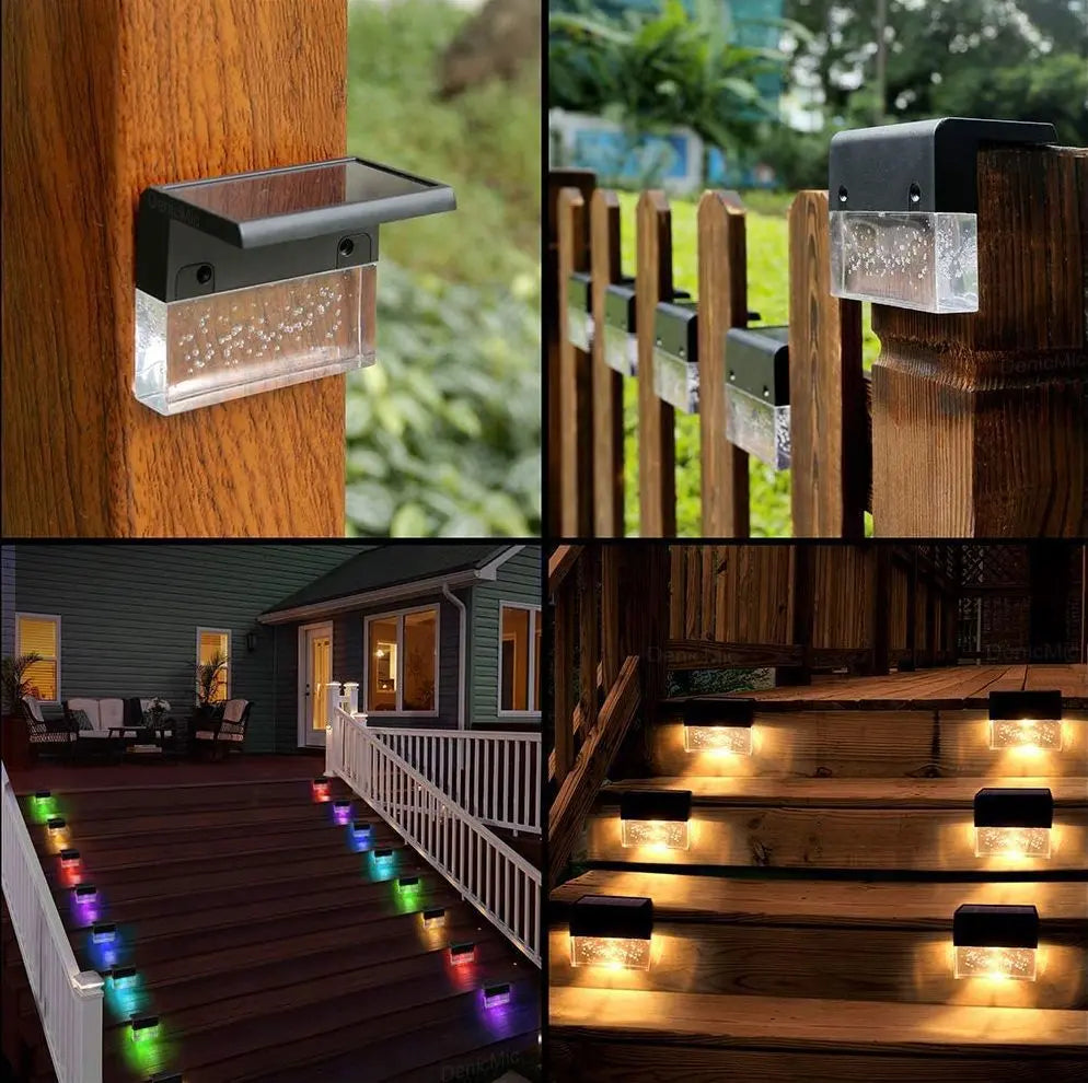 RGB Solar LED Step & Fence Light – Waterproof Smart Desion