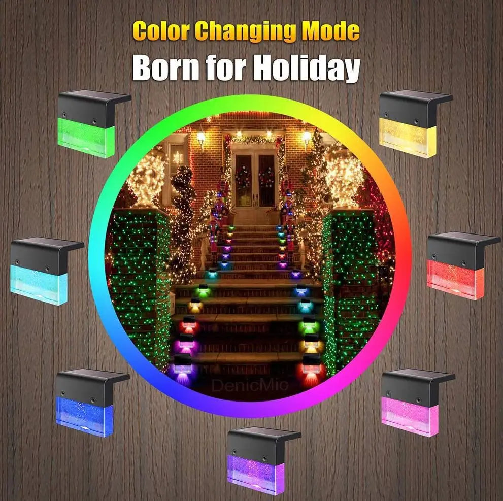 RGB Solar LED Step & Fence Light – Waterproof Smart Desion