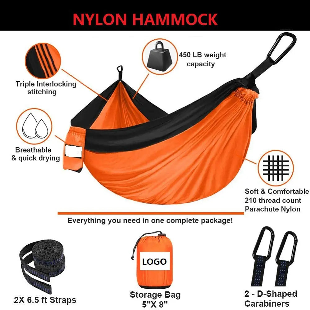 High Load-Bearing Single Double Nylon Hammock Smart Desion