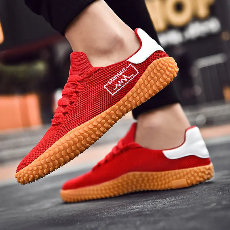 Spring and Summer Flying Woven Casual Shoes Large Men's Shoes Beathable Korean Forrest Gump Sneakers Smart Desion