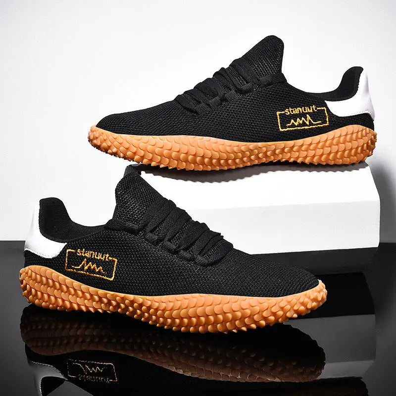 Spring and Summer Flying Woven Casual Shoes Large Men's Shoes Beathable Korean Forrest Gump Sneakers Smart Desion