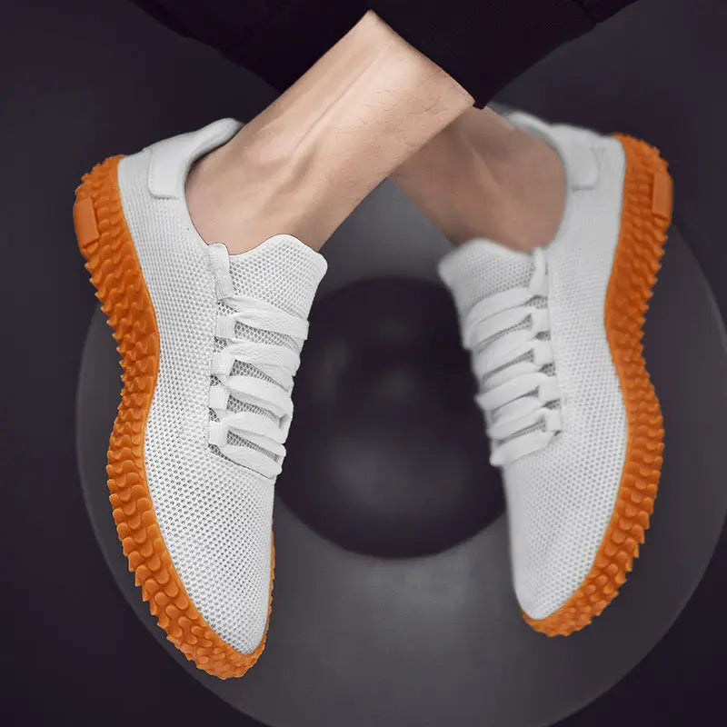 Spring and Summer Flying Woven Casual Shoes Large Men's Shoes Beathable Korean Forrest Gump Sneakers Smart Desion
