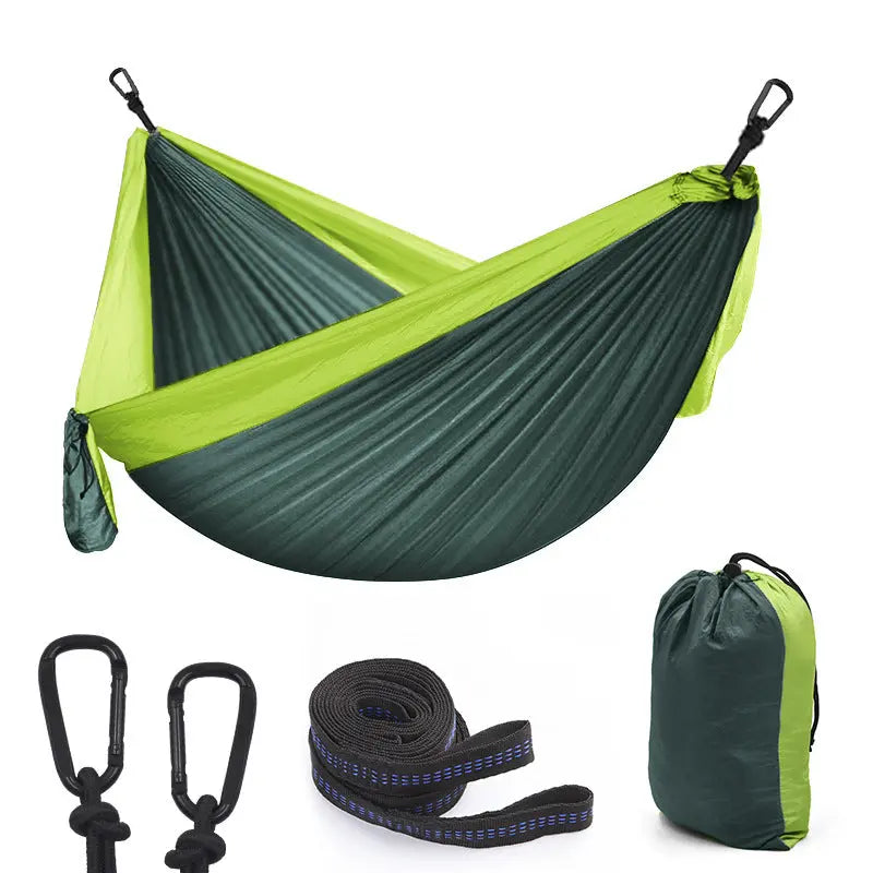 Outdoor Color Matching Nylon Parachute Cloth Single 270x140 Camping Hammock Outdoor Swing Smart Desion