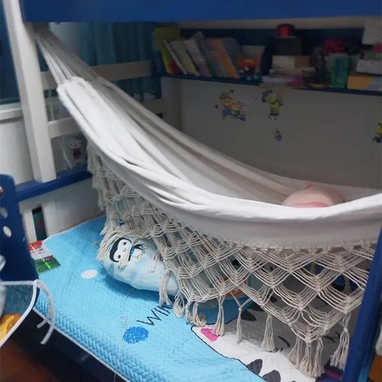 Double Hammock Nordic Bohemian Tassel Hammock Beach Outdoor Smart Desion