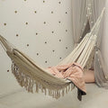 Double Hammock Nordic Bohemian Tassel Hammock Beach Outdoor Smart Desion