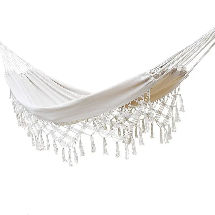 Double Hammock Nordic Bohemian Tassel Hammock Beach Outdoor Smart Desion