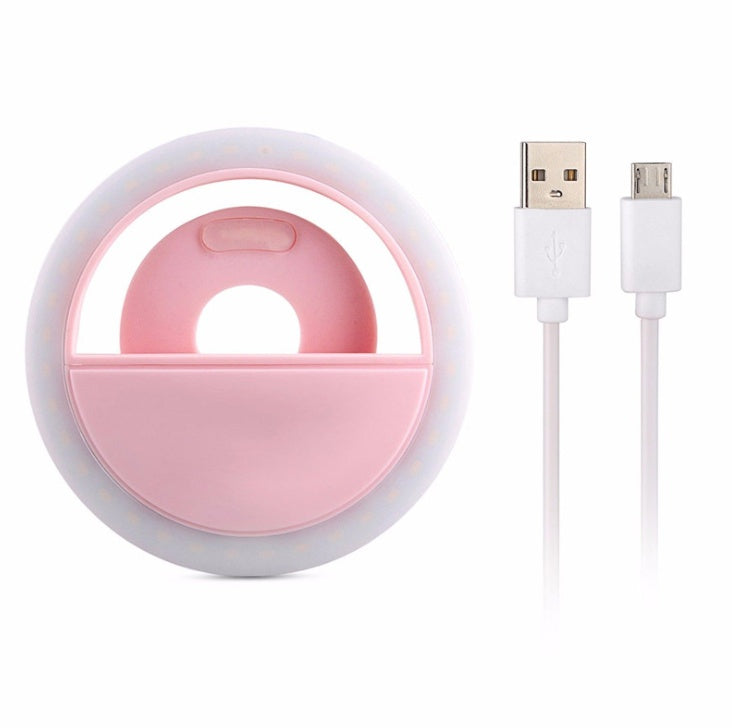 RK-12 Clip-On LED Selfie Fill Light – USB Rechargeable, 4 Brightness Levels, Universal Clip