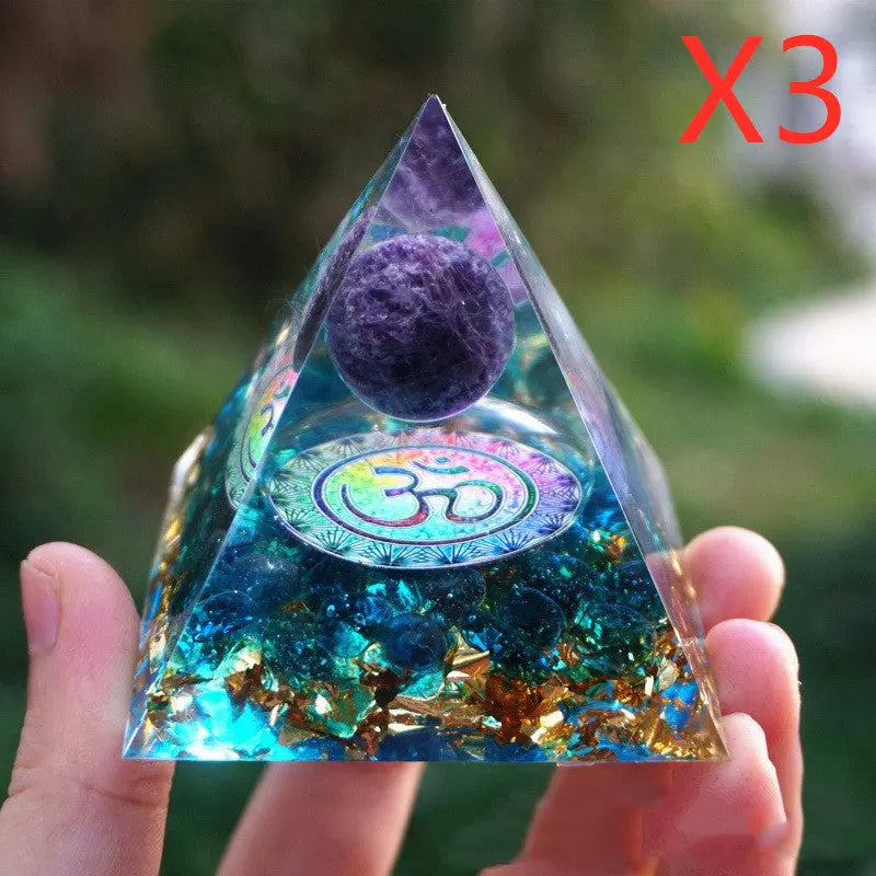 Pyramid Decoration Natural Crystal Gravel Energy Tower Smart Desion