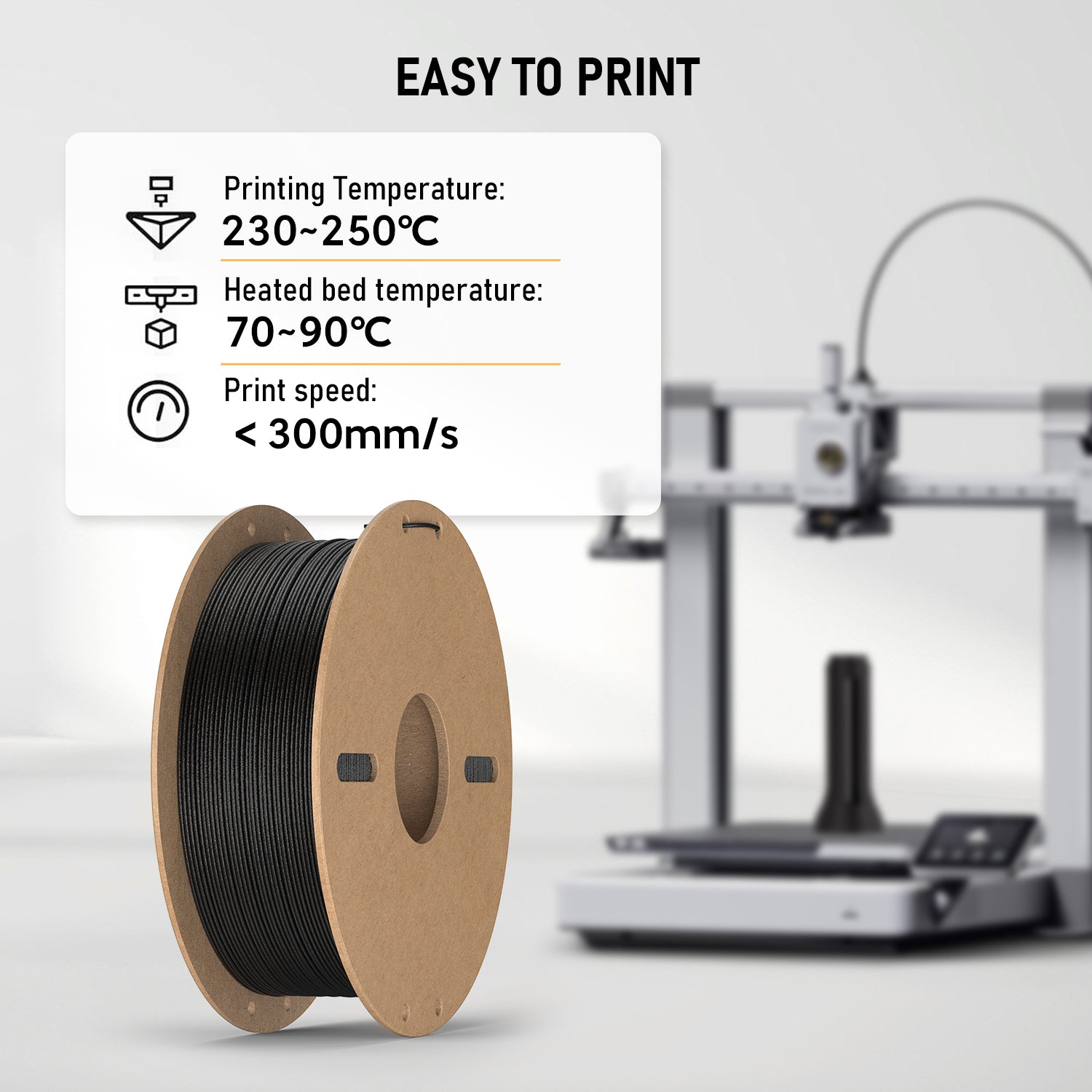 PETG-CF Carbon Fiber 3D Printer Filament – Strong, Rigid, FDM Compatible