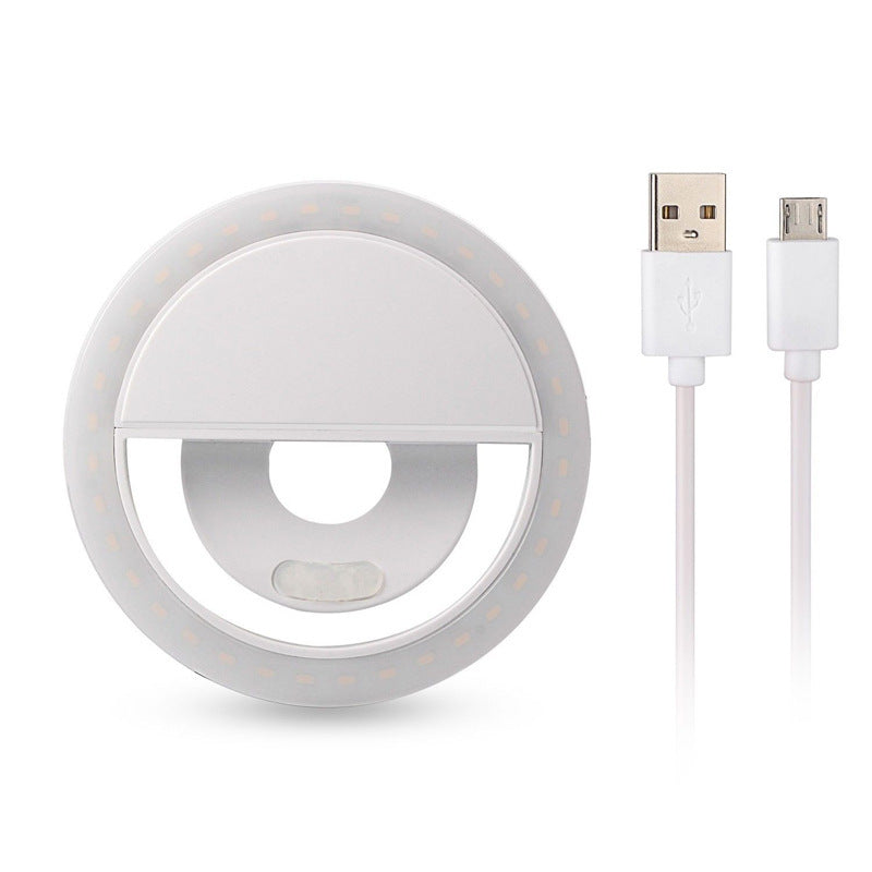 RK-12 Clip-On LED Selfie Fill Light – USB Rechargeable, 4 Brightness Levels, Universal Clip