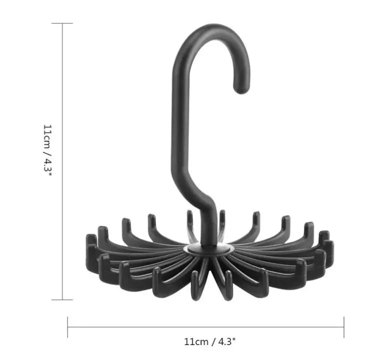 Plastic Portable Tie Rack For Closets Rotating Ties Hook Holder Belt Scarves Hanger For Men Women Clothing Organizer Smart Desion