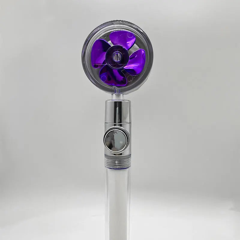 Shower Head Water Saving Flow 360 Degrees Rotating With Small Fan ABS Rain High Pressure Spray Nozzle Bathroom Accessories Smart Desion