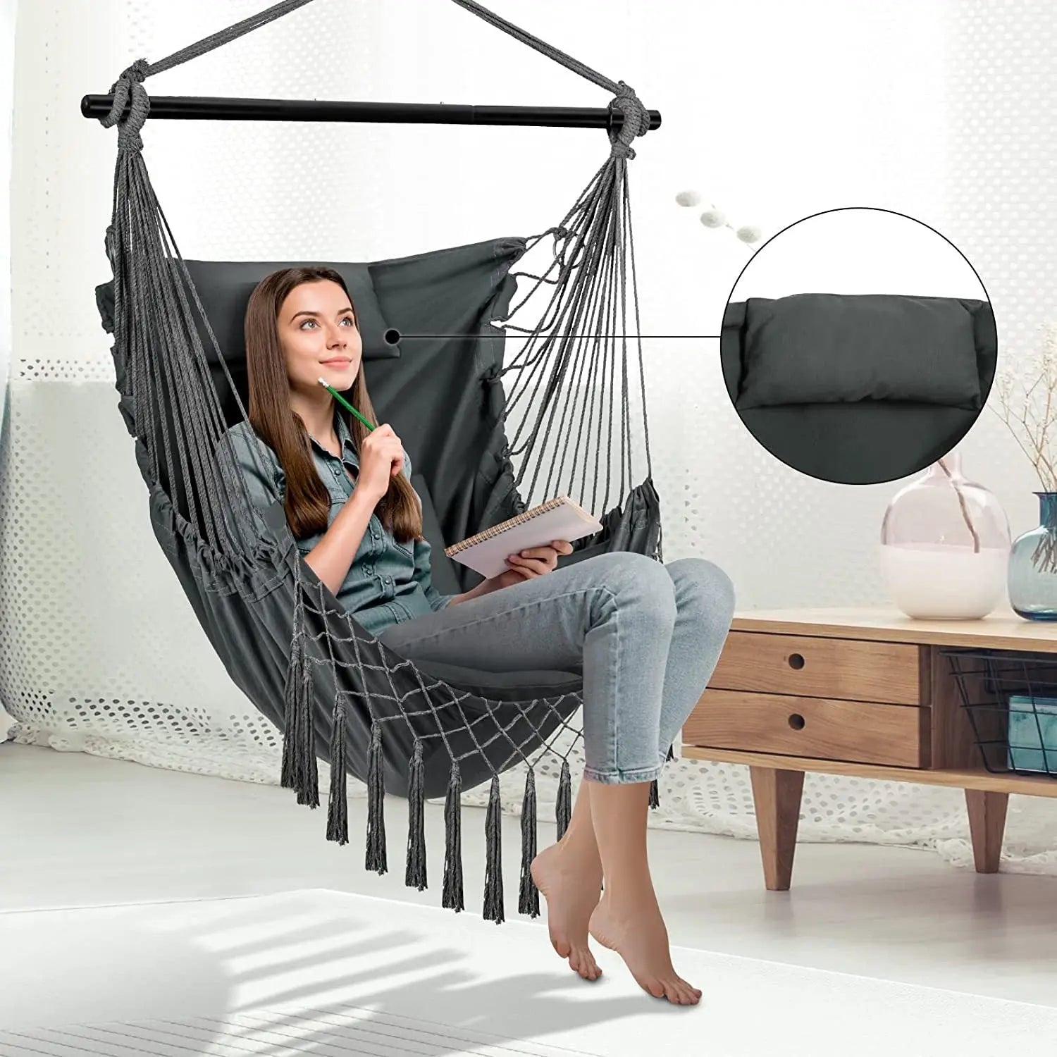 Folding Iron Pipe Black Thick Outdoor Hammock Smart Desion