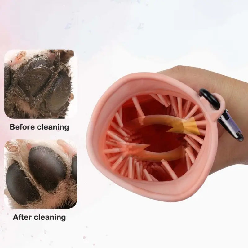 2 In 1 Dog Paw Cleaner Cup Soft Pet Dog Foot Cleaning Washer Brush Cup Portable Pet Foot Washer Paw Clean Brush Foot Cleaning Bucket Pet Products Smart Desion
