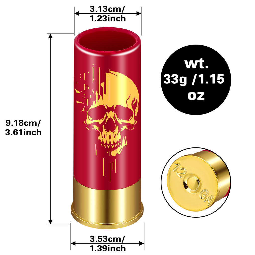 Skull Shot Glasses Set of 4 – 1.5oz Reusable Plastic Bullet Cups for Parties & Bars