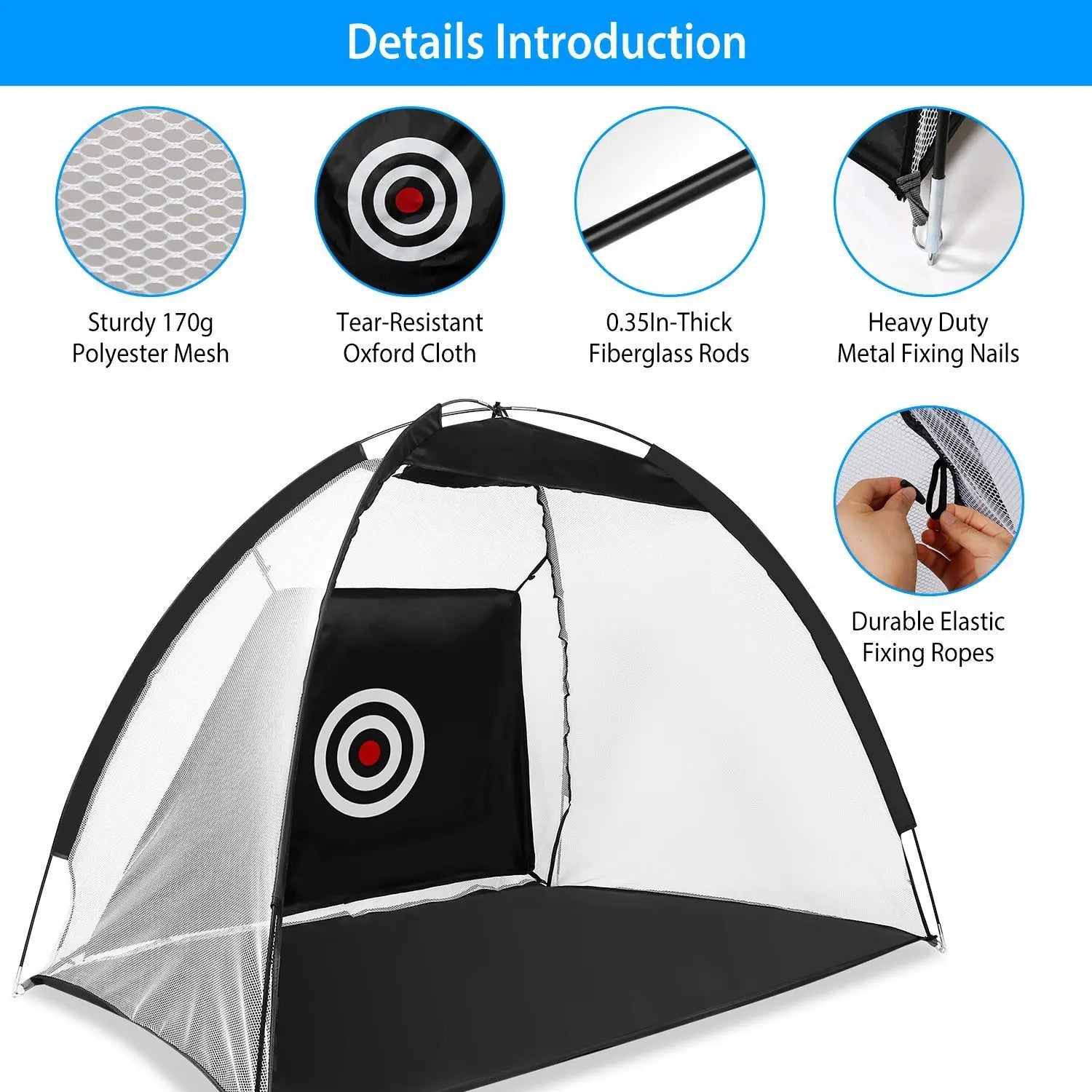 Golf Net Golf Training Aids Practice Nets Driving Hitting Nets With Target Cloth Carry Bag For Indoor Outdoor Sports Smart Desion