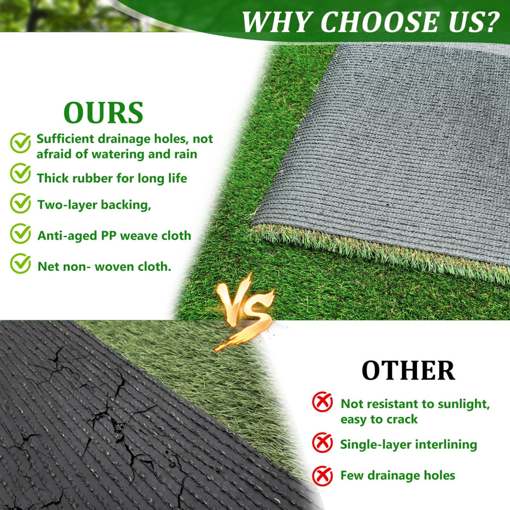 Artificial Grass Runner Rug 3x10 FT – Thick Realistic Turf, UV Resistant, Drainage