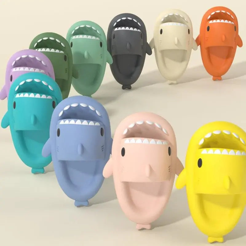 Cartoon Shark Slippers Funny Cutes Soft Slipper Indoor Outdoor  Shoes For Women Men Couples Smart Desion