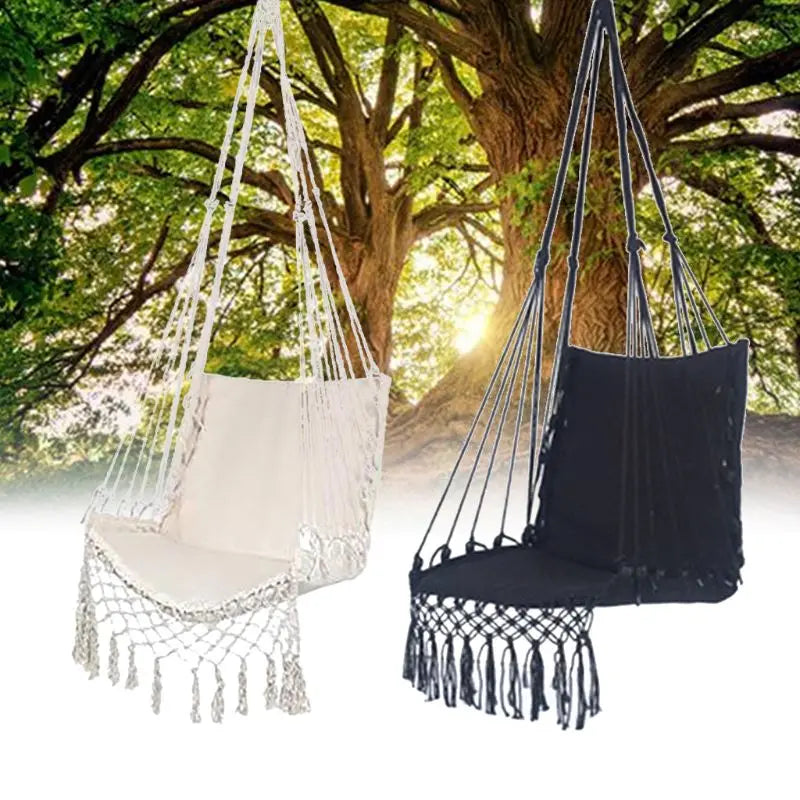 Hammock Chair Macrame Swing Hanging Cotton Rope Hammock Swing Smart Desion