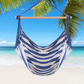 1Pc Hammock Hanging Chair Canvas Porch Patio Swing Seat Portable Camping Rope Seat Wooden Stick Hammock Chair With 2 Pillows 265LBS Load-bearing Smart Desion