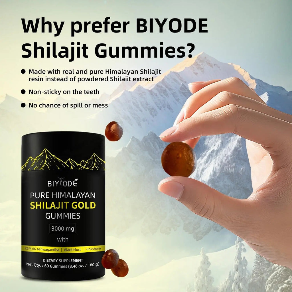 Pure Himalayan Shilajit Gummies  With Ashwagandha, Gokshura & Other Herbs No Added Sugar 60 Chewables Edible Supplement Smart Desion