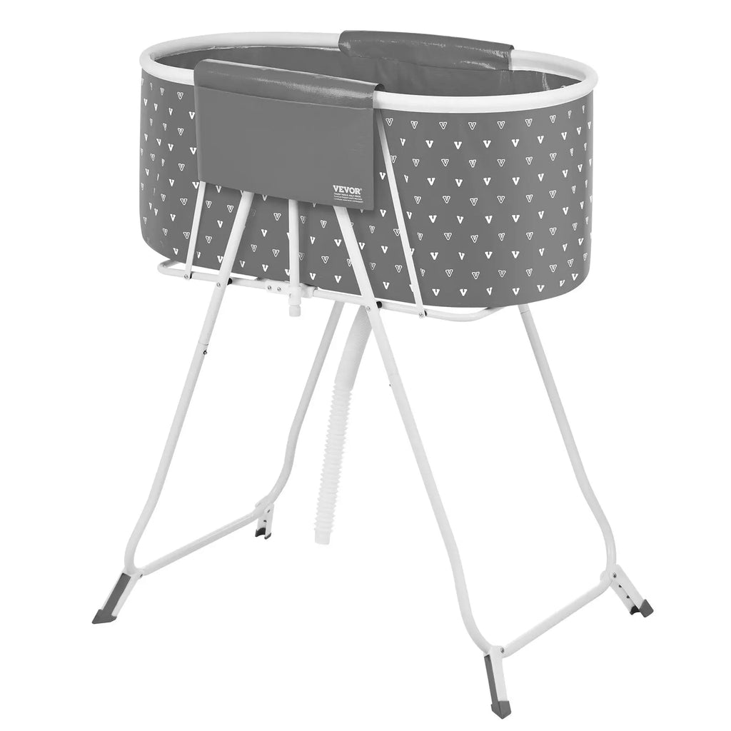 Foldable Dog Bathtub Elevated Grey Shower Station For Small & Medium Dogs & Cats Smart Desion