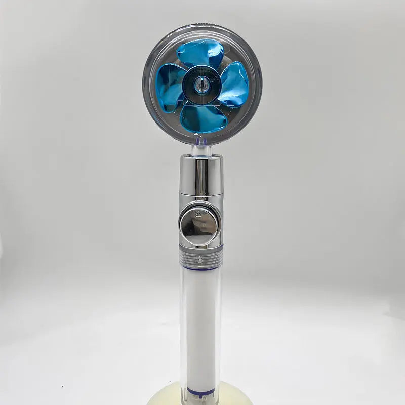 Shower Head Water Saving Flow 360 Degrees Rotating With Small Fan ABS Rain High Pressure Spray Nozzle Bathroom Accessories Smart Desion