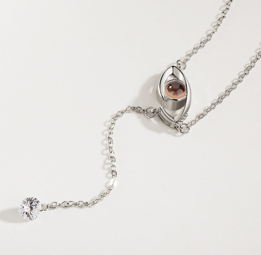 "I Love You" 100 Languages Projection Necklace – Gold Plated Copper, Memory Gift