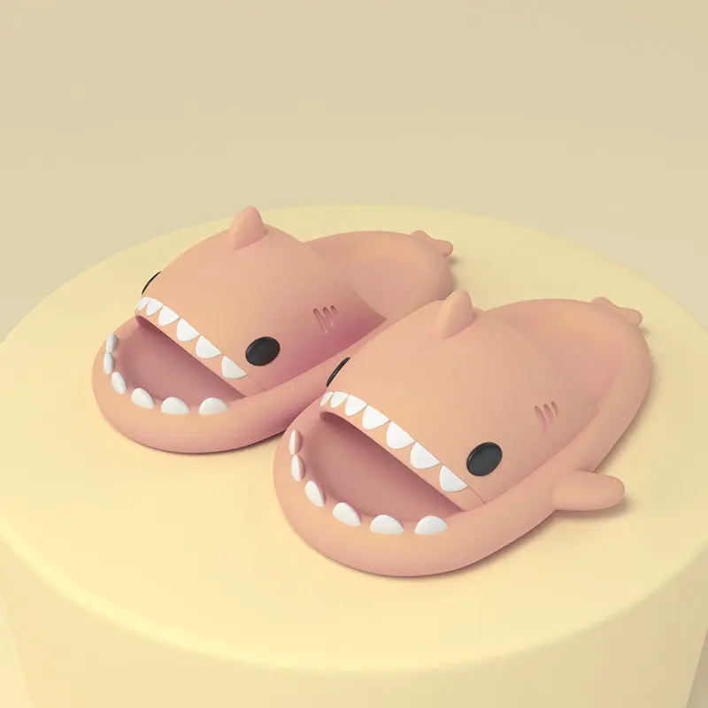 Cartoon Shark Slippers Funny Cutes Soft Slipper Indoor Outdoor  Shoes For Women Men Couples Smart Desion