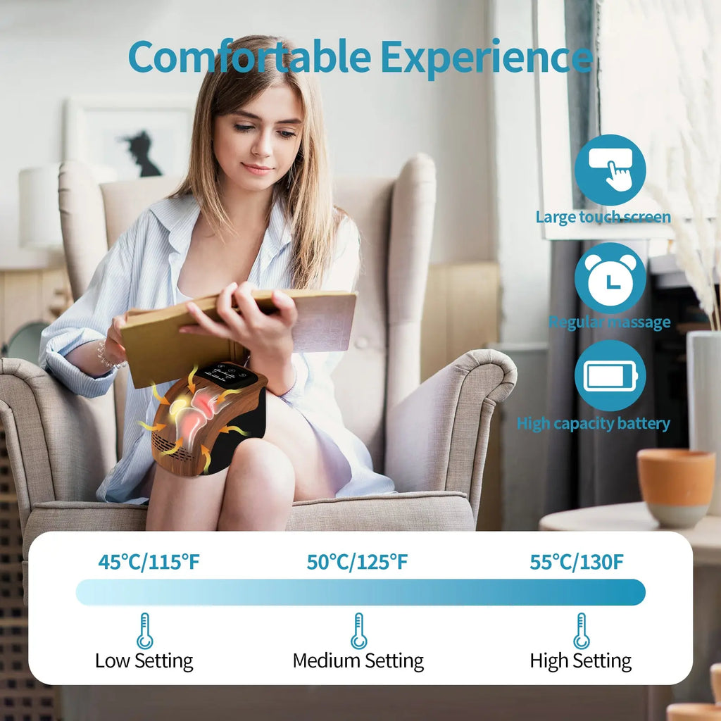 Intelligent Home Use Electric Intelligent Kneading Heating Knee Massager Rechargeable Pain Relief Infrared Laser Vibration Knee Massager Smart Desion