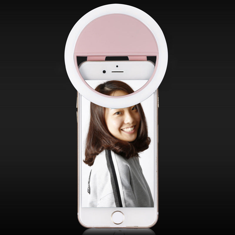 RK-12 Clip-On LED Selfie Fill Light – USB Rechargeable, 4 Brightness Levels, Universal Clip