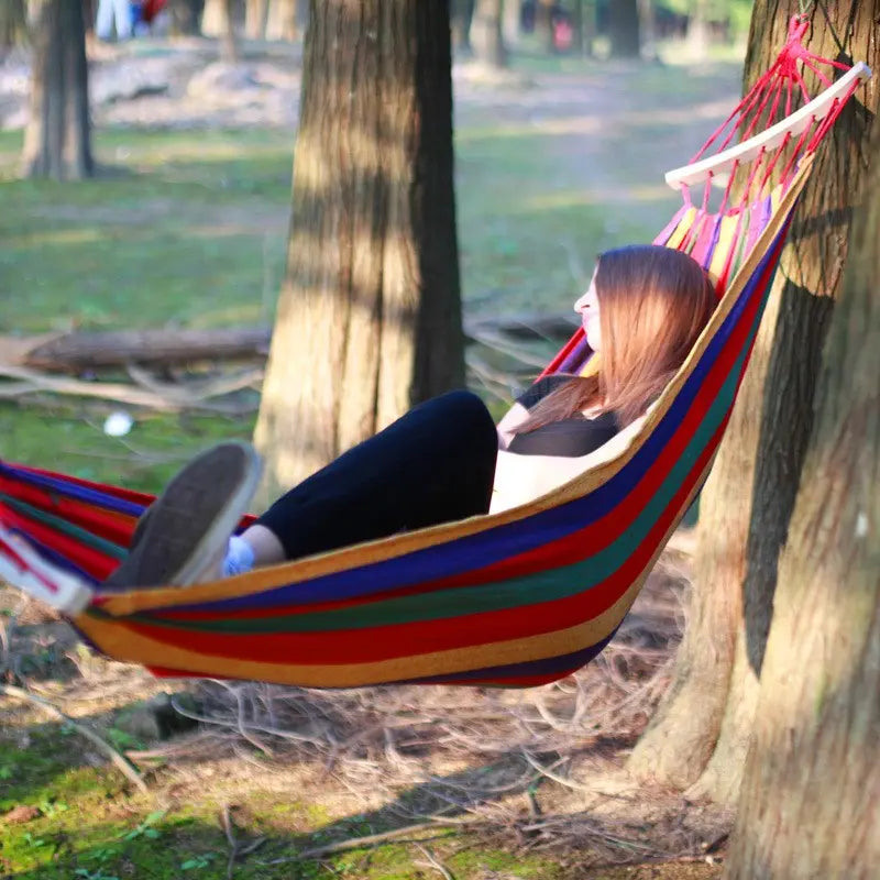 200x80cm Backpacking Hammock Portable Canvas Parachute Outdoor Single Hammock Smart Desion