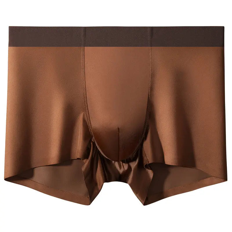 Comfortable And Healthy 10A Antibacterial Mulberry Silk Crotch High-Elastic Seamless Waistband Boxer Briefs Smart Desion