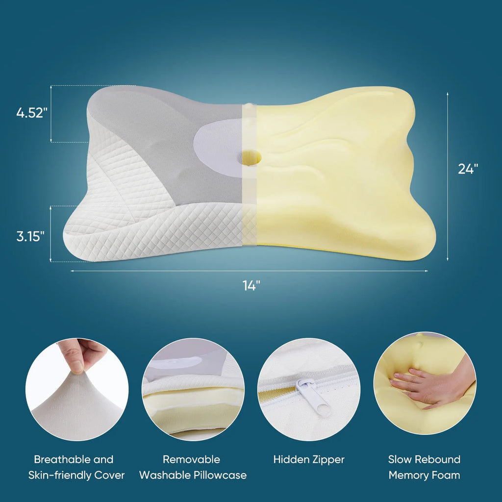 Ergonomic Foam Neck Pillow, Neck Support, Neck Protection Good Sleep Smart Desion