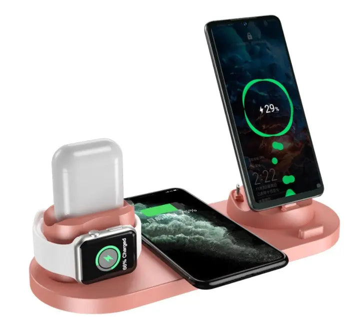 Wireless Charger For IPhone Fast Charger For Phone Fast Charging Pad For Phone Watch 6 In 1 Charging Dock Station Smart Desion