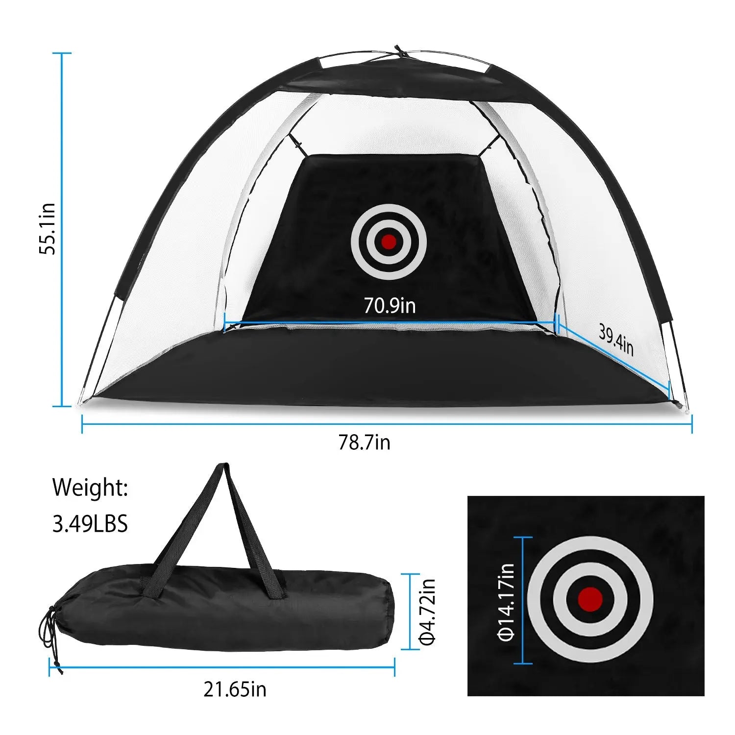 Golf Net Golf Training Aids Practice Nets Driving Hitting Nets With Target Cloth Carry Bag For Indoor Outdoor Sports Smart Desion