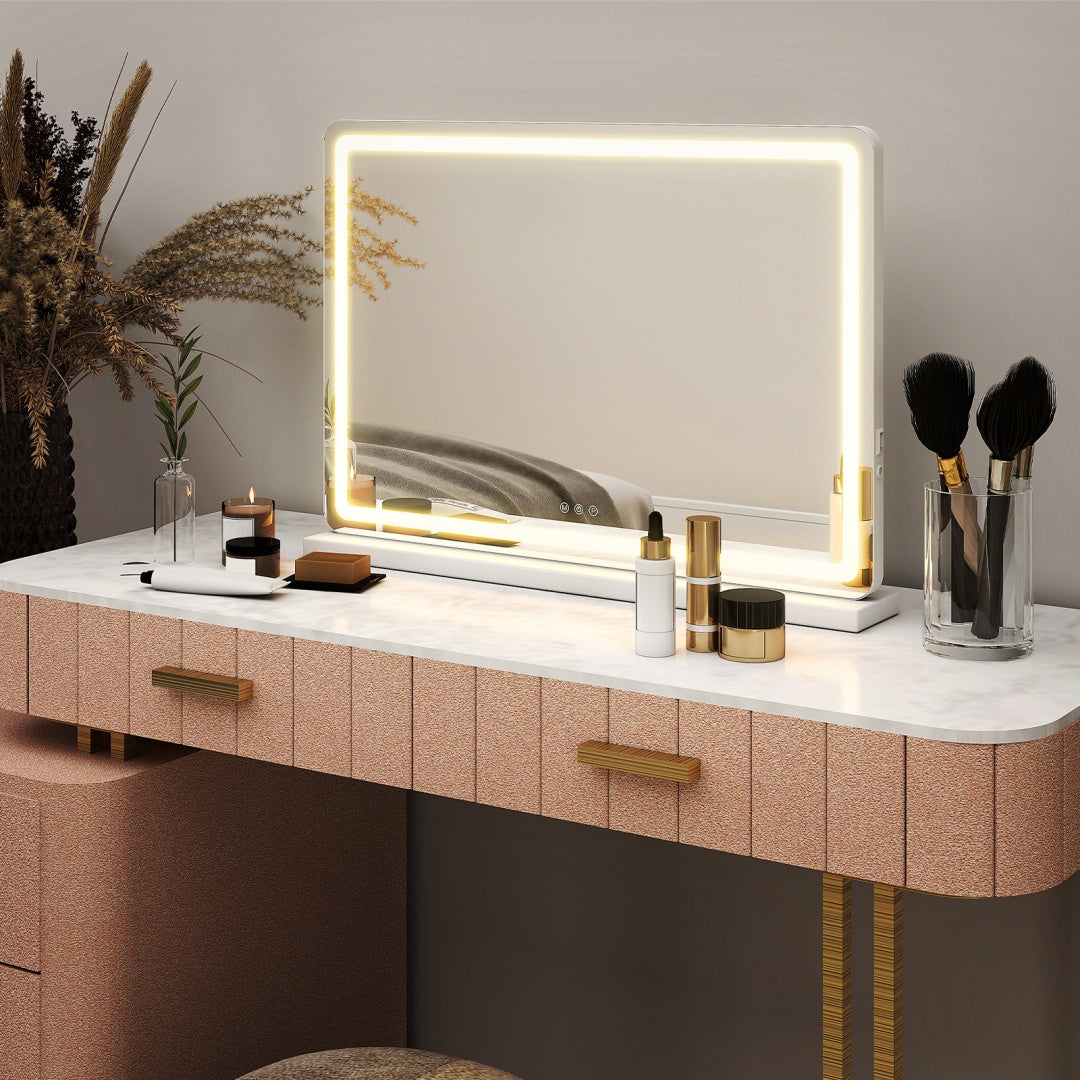 LED Vanity Mirror With Lights – Dimmable, 3 Color Modes, Touch Control, USB Port