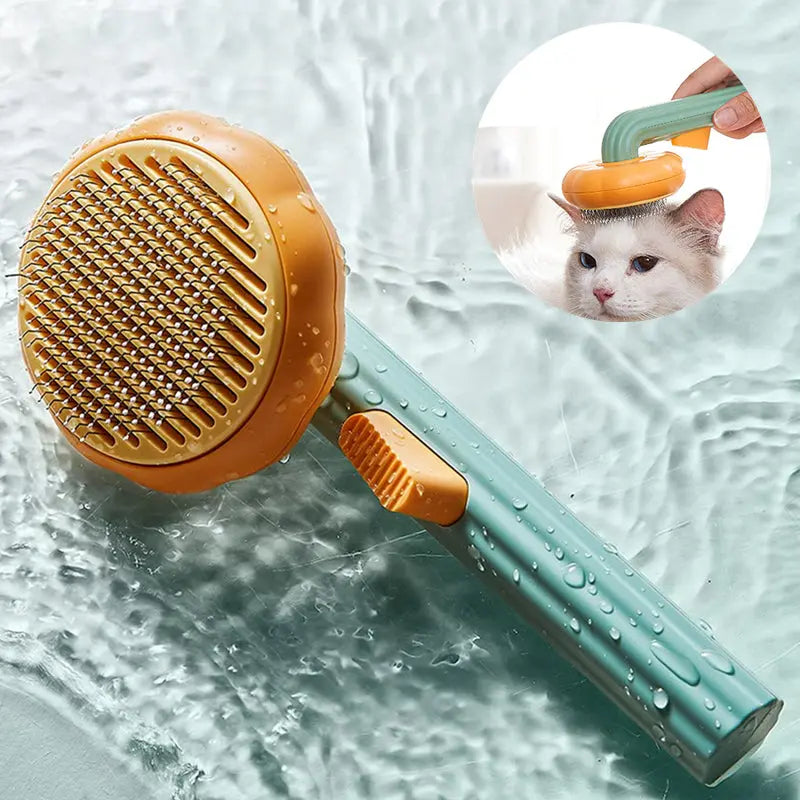 New Pet Cat Brush Hot Selling Hand-held Steel Wire Self-cleaning Comb Looper For Hair Removal Smart Desion
