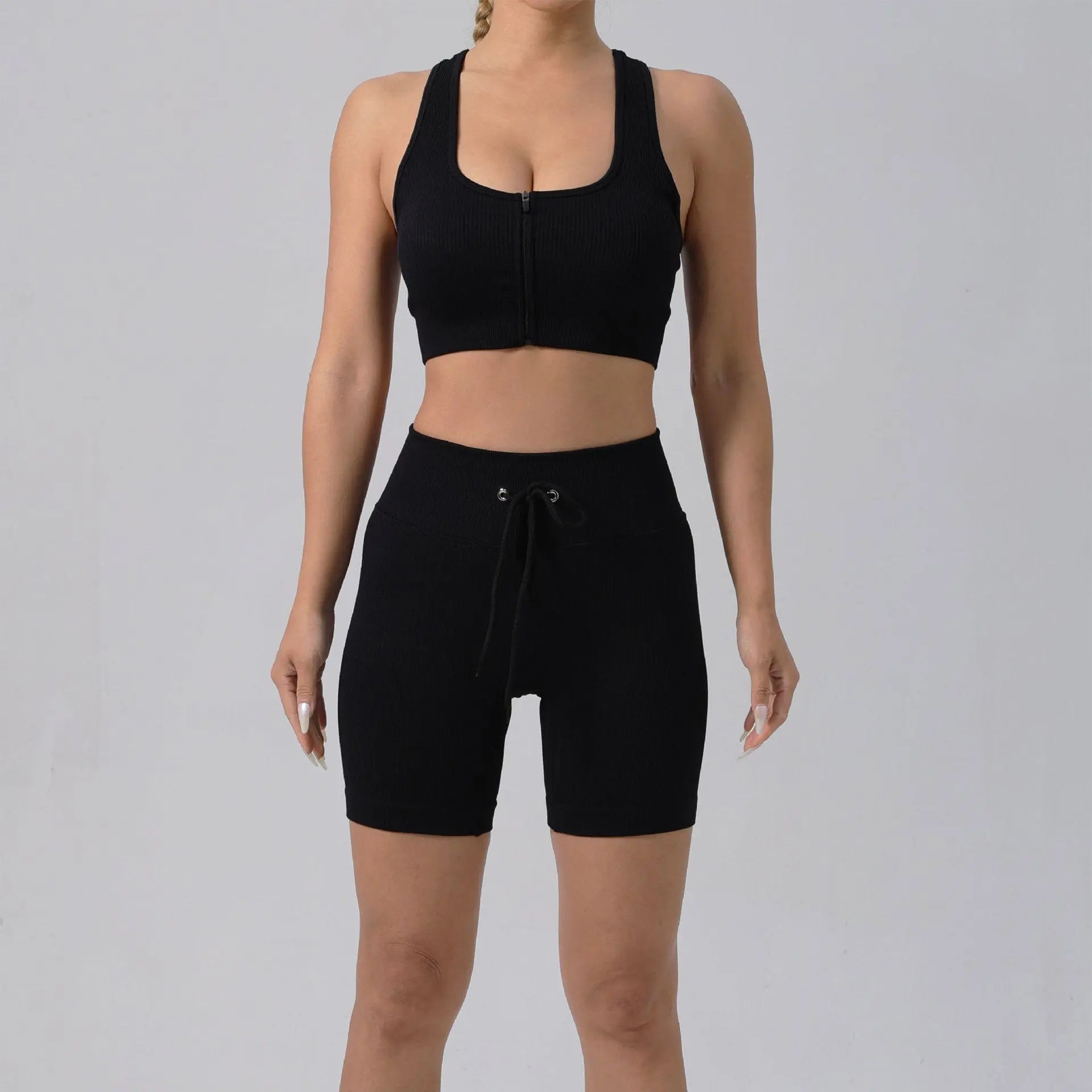 Running Training Padded Bra Quick-Drying Ribbed Womens Yoga Outfit Set Smart Desion