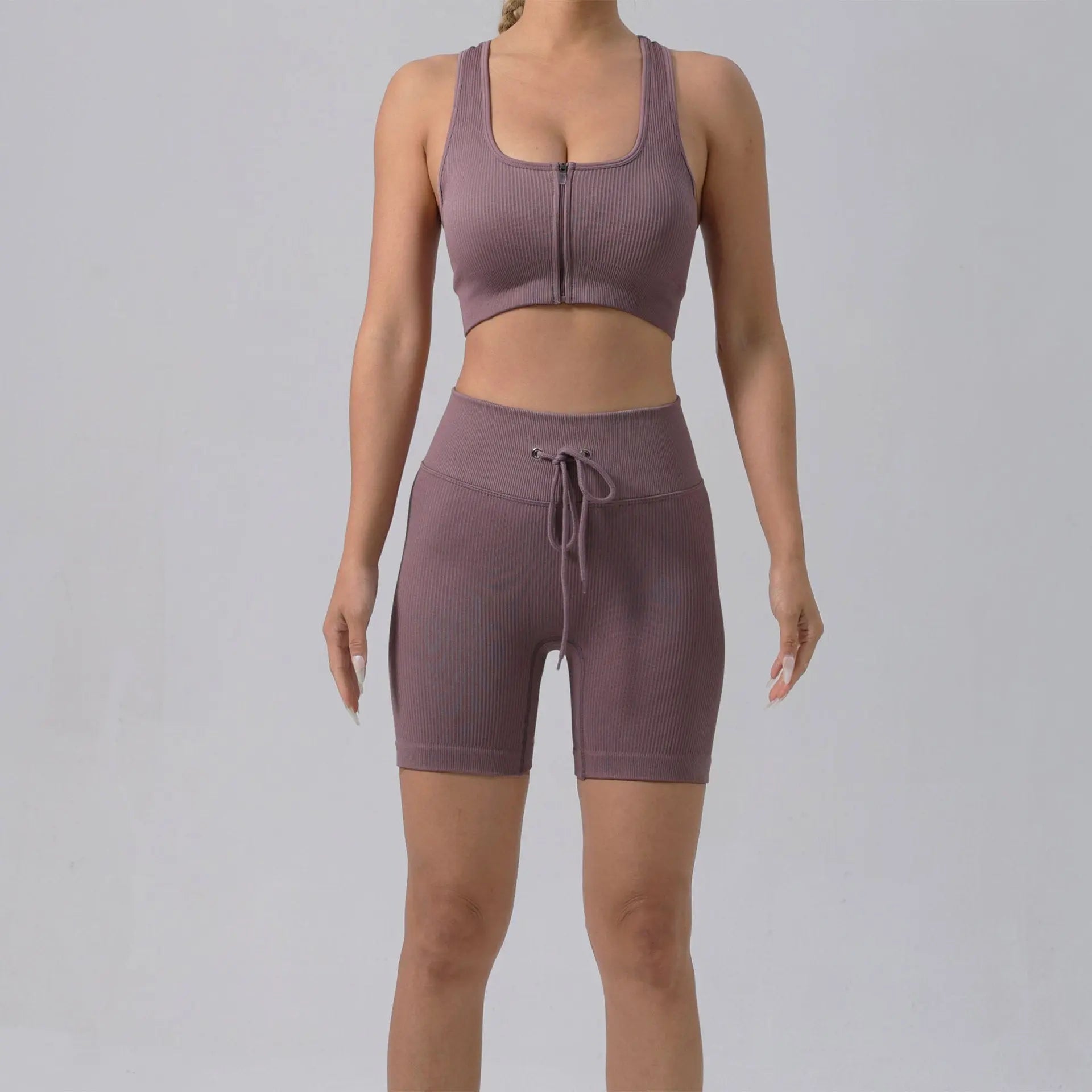 Running Training Padded Bra Quick-Drying Ribbed Womens Yoga Outfit Set Smart Desion