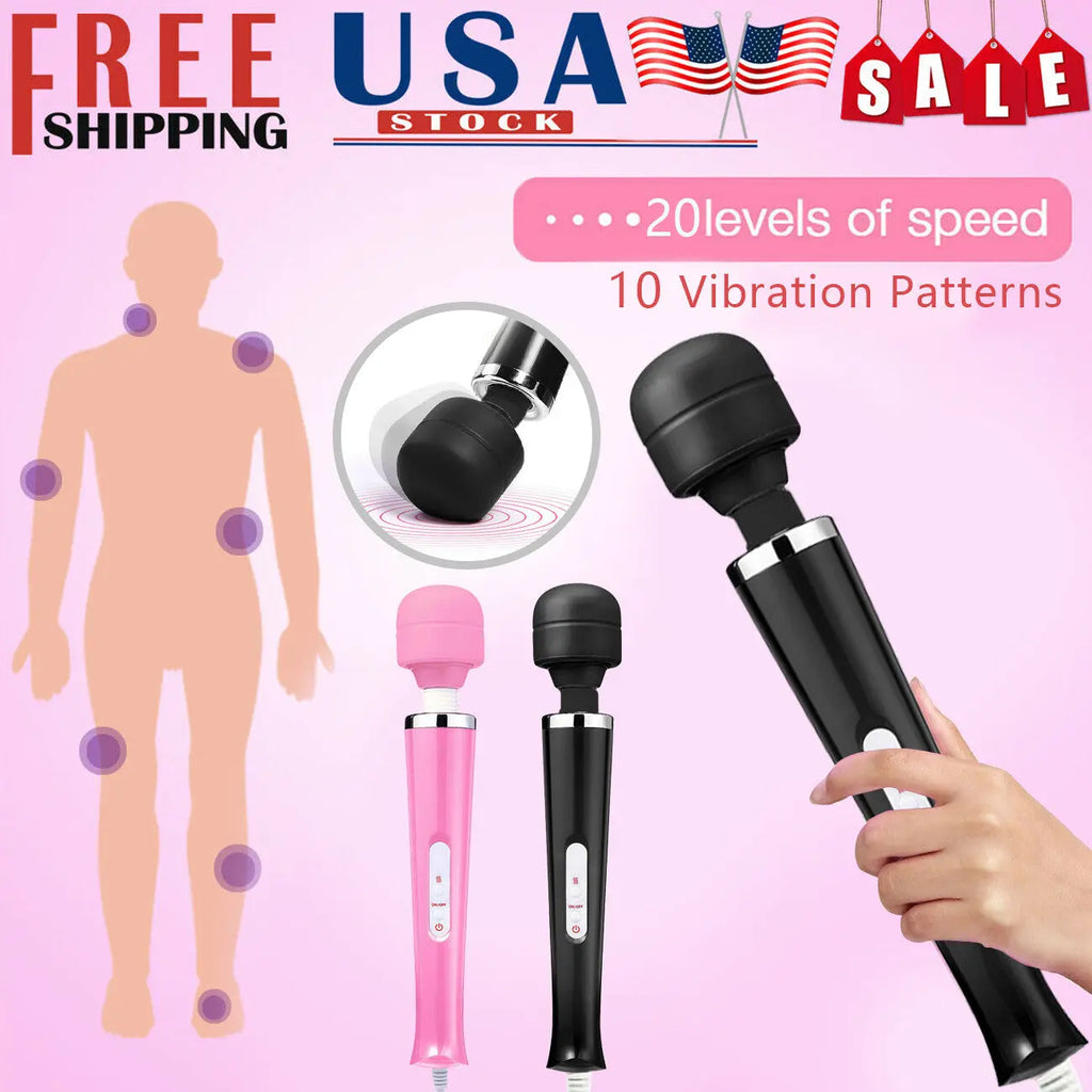 Handheld Massager 20 Speed Wand Vibrating Massage Magic Full Body Therapy Motor Smart Desion